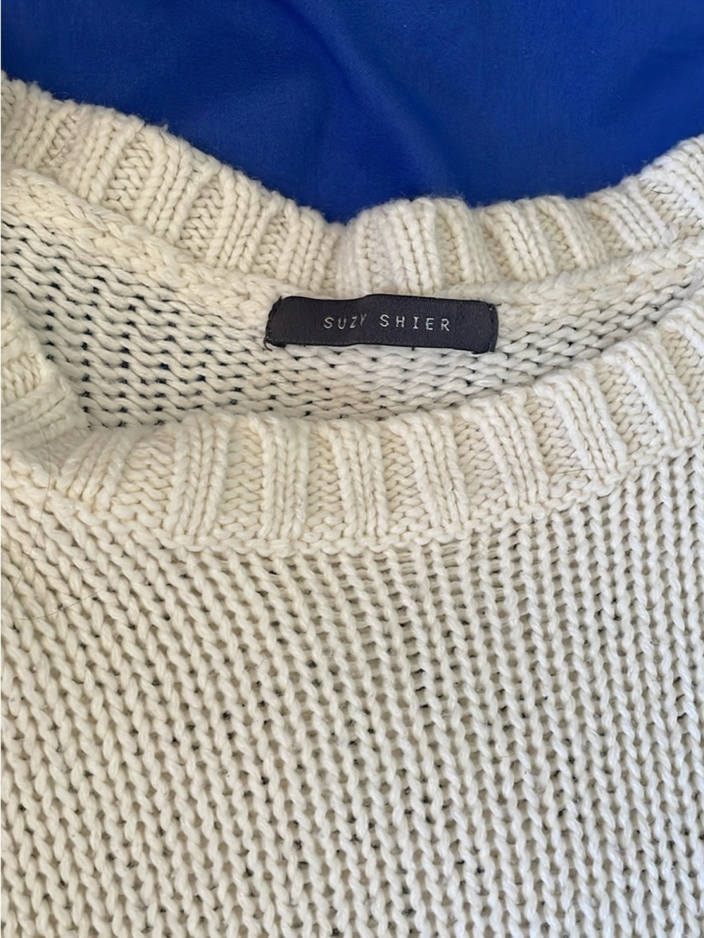 Suzy Shier Off-White Open Knit Sweater